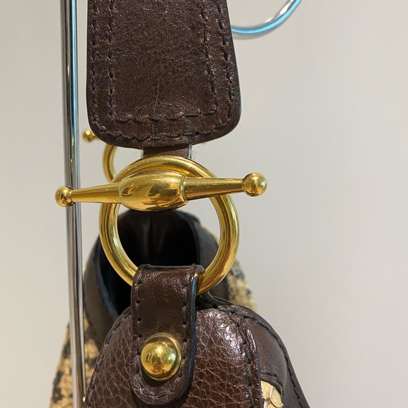 $3550 ❤️SOLD❤️GUCCI PYTHON SNAKESKIN LARGE JOCKEY HOBO - Picture 7 of 8